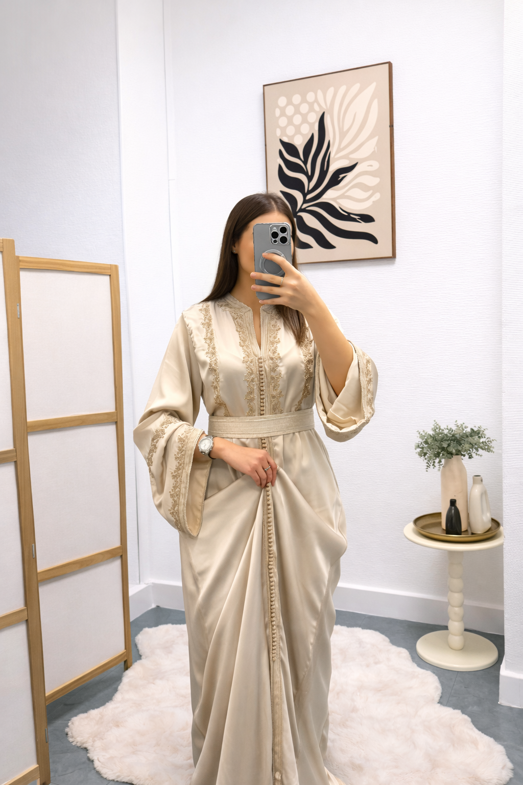 Caftan Raja Blanc Cassé