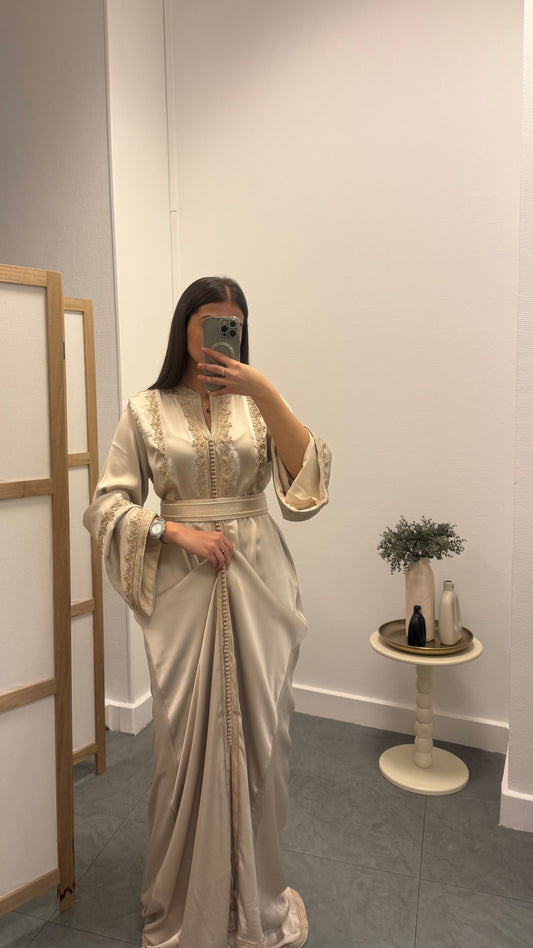 Caftan Raja Blanc Cassé